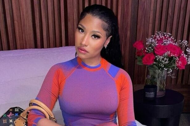 Nicki Minaj plays with son in purble outfit