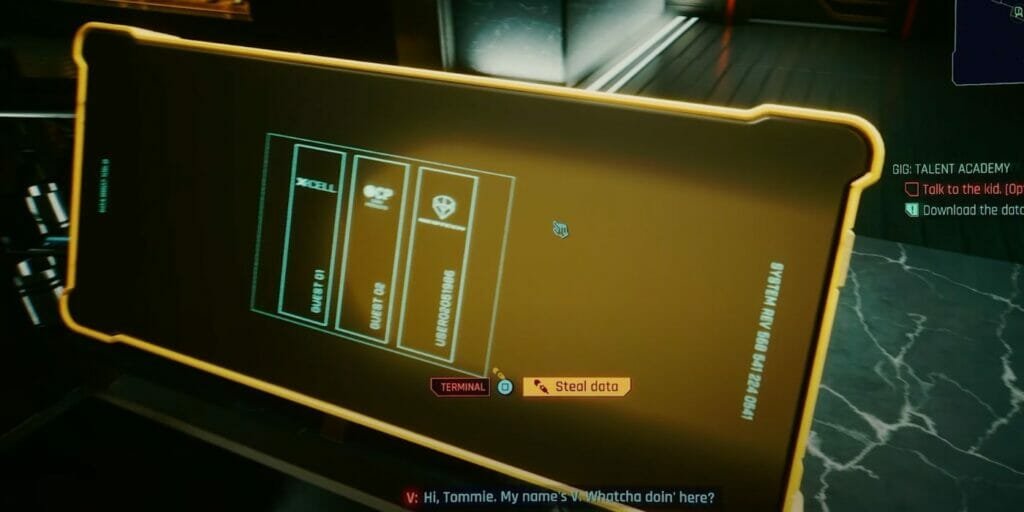 Cyberpunk 2077: Fiona's office, the computer with the data